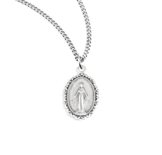 Sterling Silver Oval Miraculous Medal