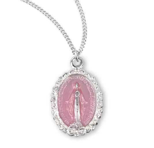 Sterling Silver Oval Miraculous Medal