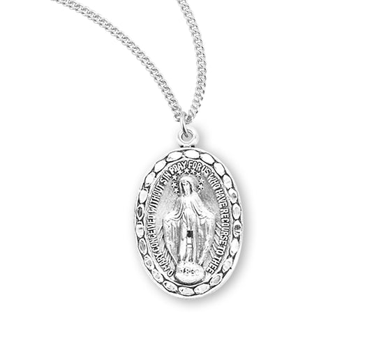 Sterling Silver Oval Miraculous Medal