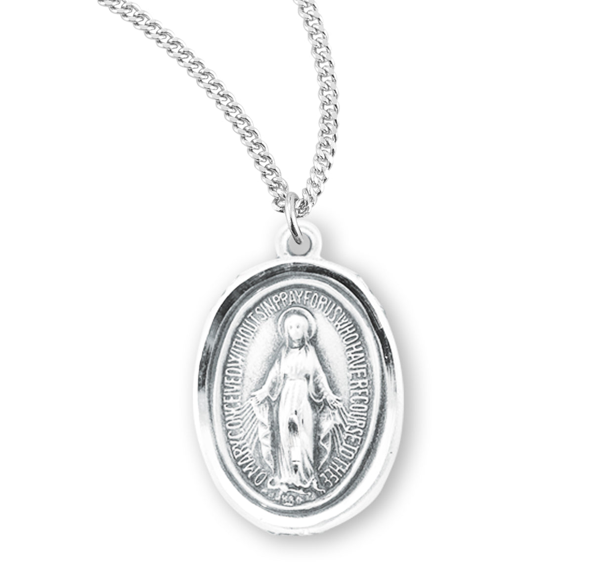 Sterling Silver Oval Miraculous Medal