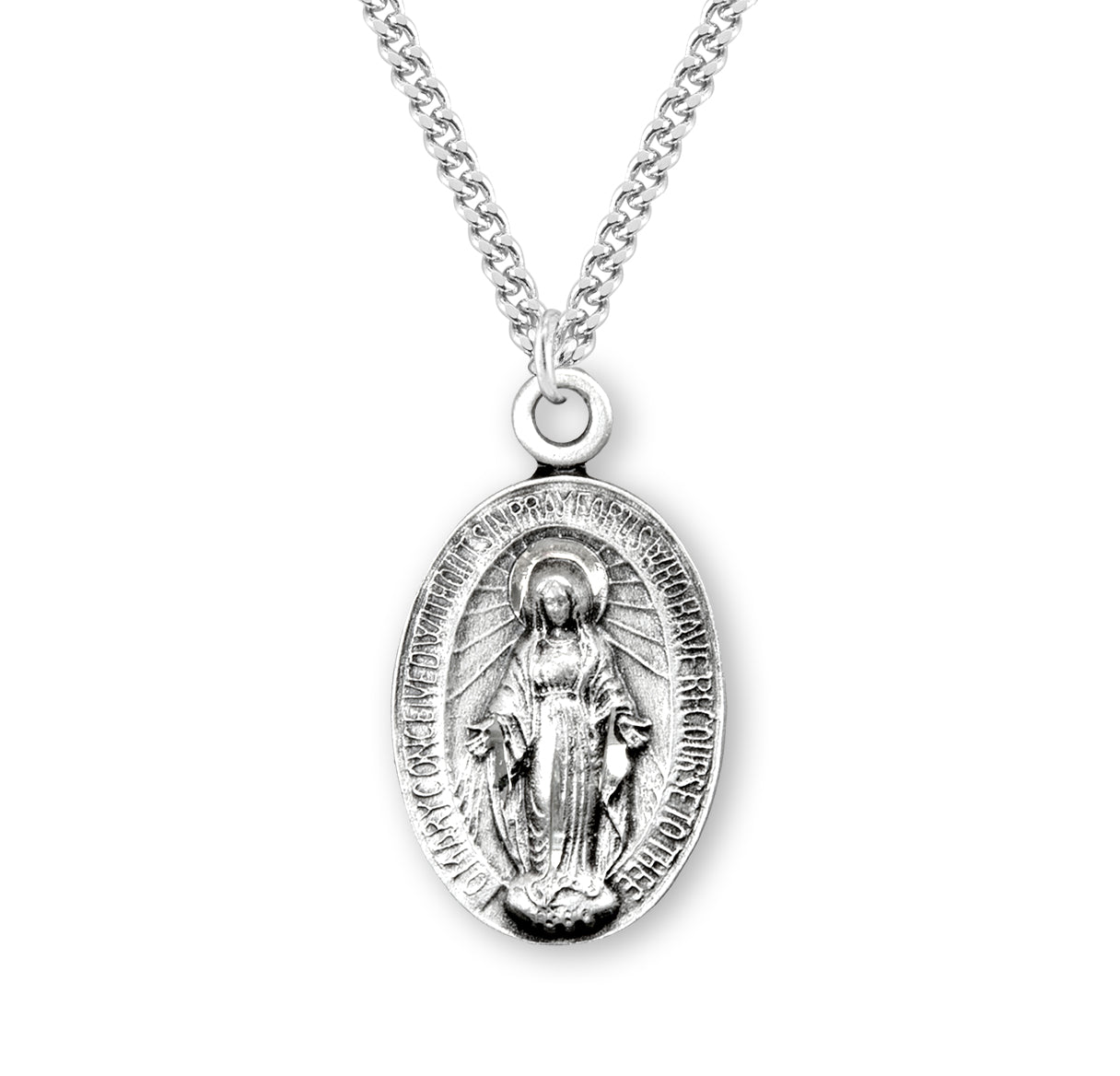 Sterling Silver Oval Miraculous Medal