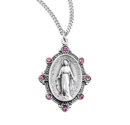 Sterling Silver Oval Miraculous Medal