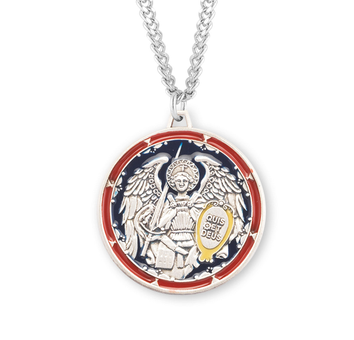 Saint Michael the Archangel Round Sterling Silver Medal