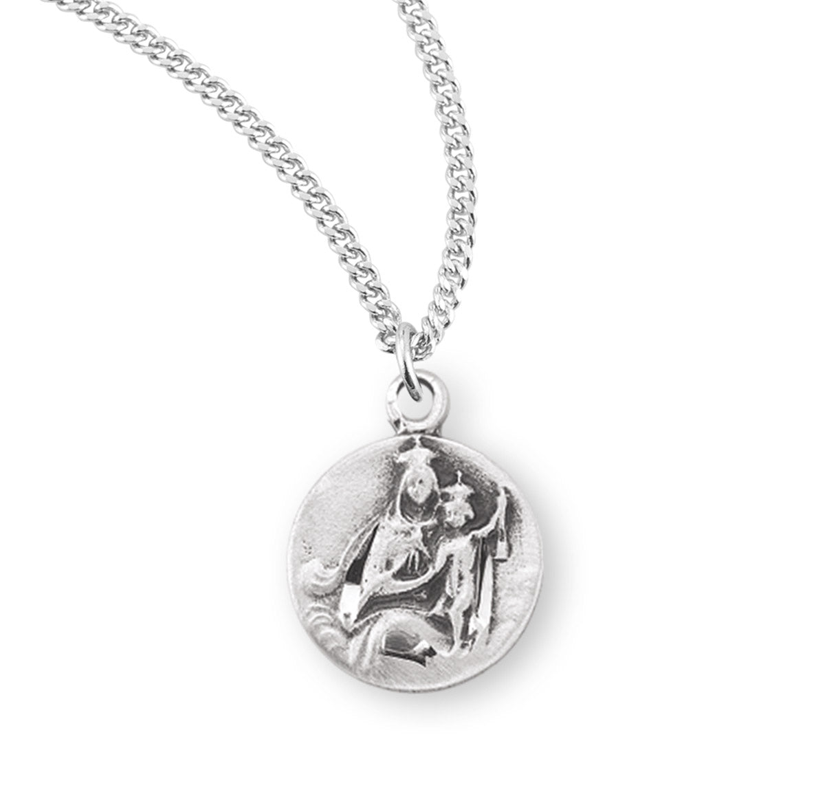 Sterling Silver Scapular Sacred Heart of Jesus Medal