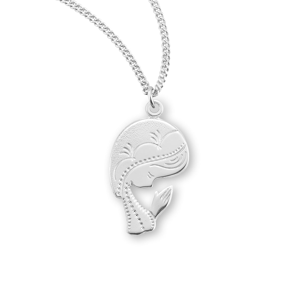 Our Lady of the Rosary Round Sterling Silver Medal