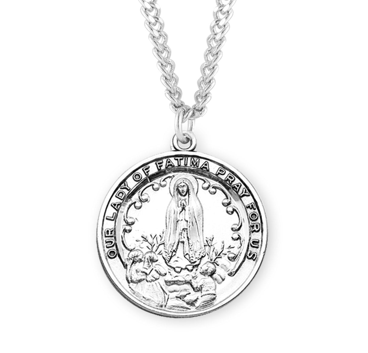 Our Lady of Fatima Round Sterling Silver Medal