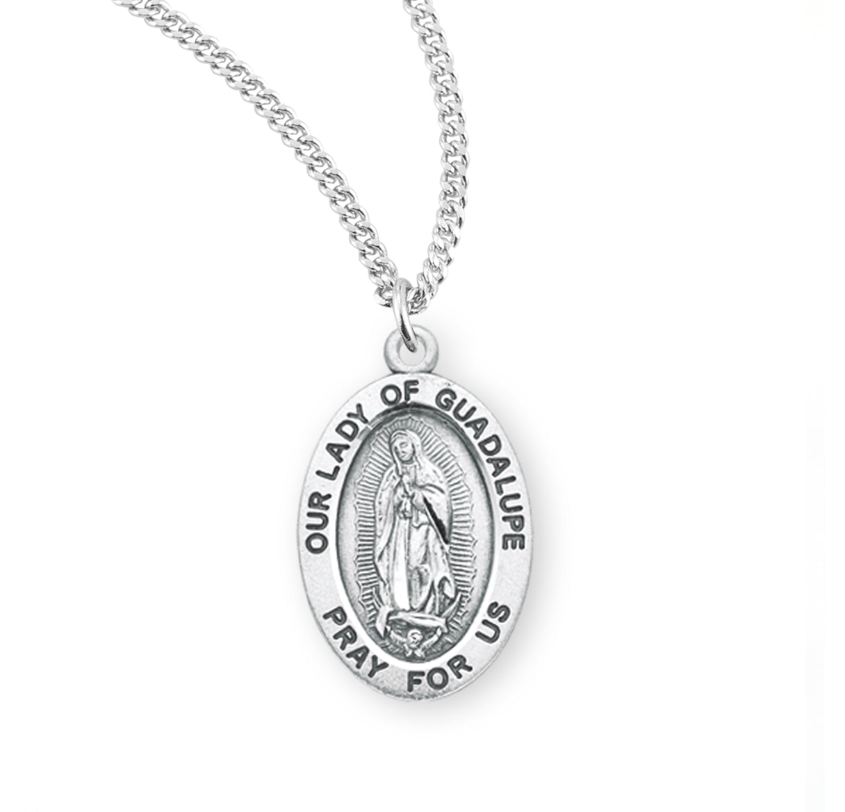 Our Lady of Guadalupe Oval Sterling Silver Medal