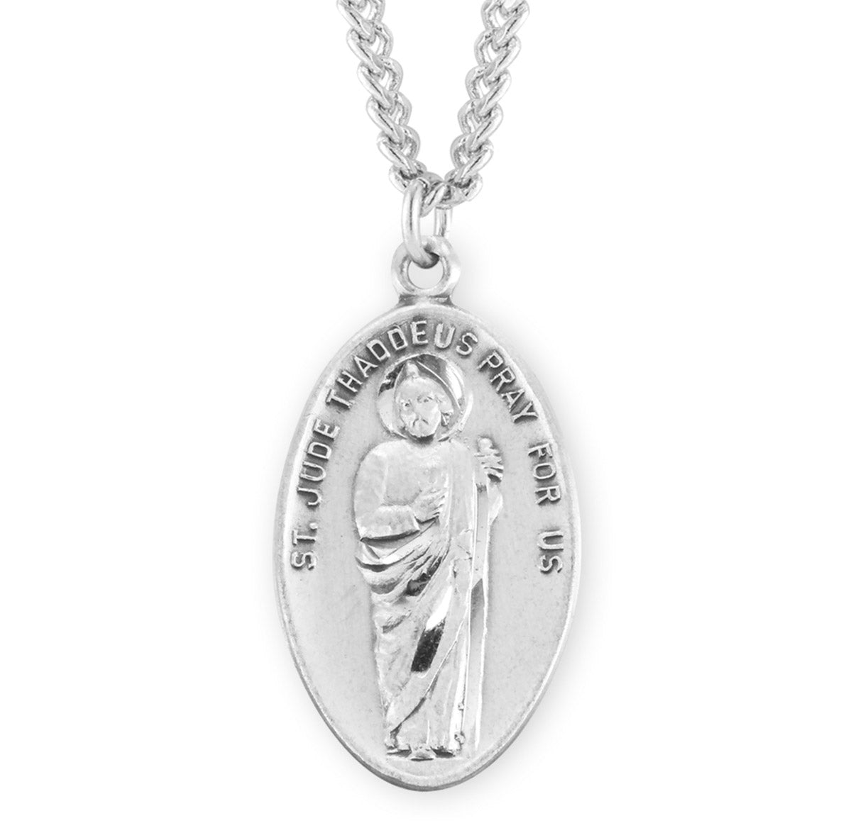 Saint Jude Oval Sterling Silver Medal