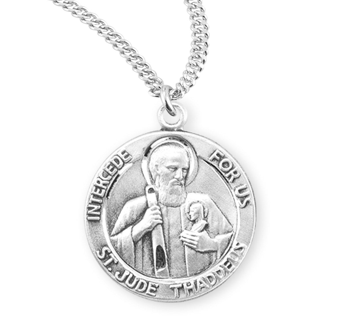 Saint Jude Round Sterling Silver Medal