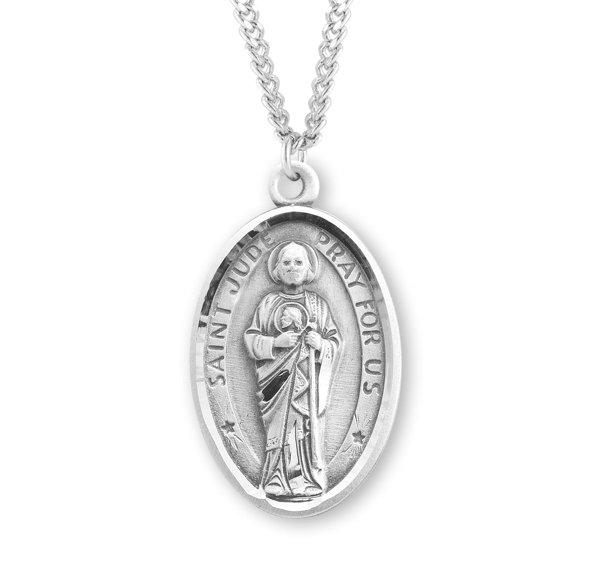 Saint Jude Oval Sterling Silver Medal – The Catholic Shop