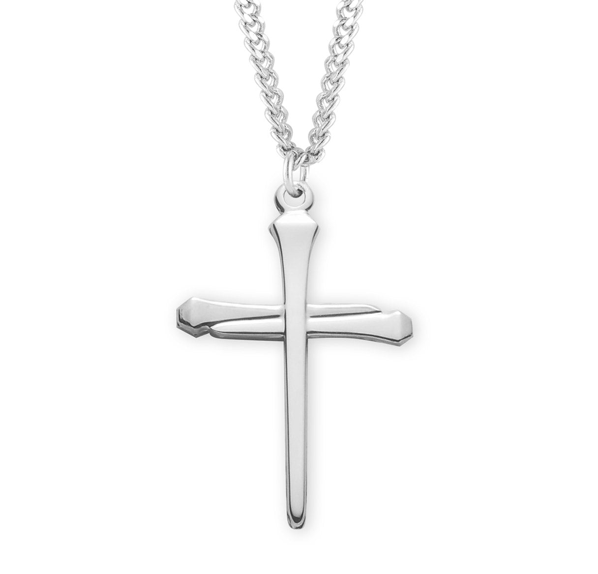 Two-Tone Sterling Silver Nail Cross