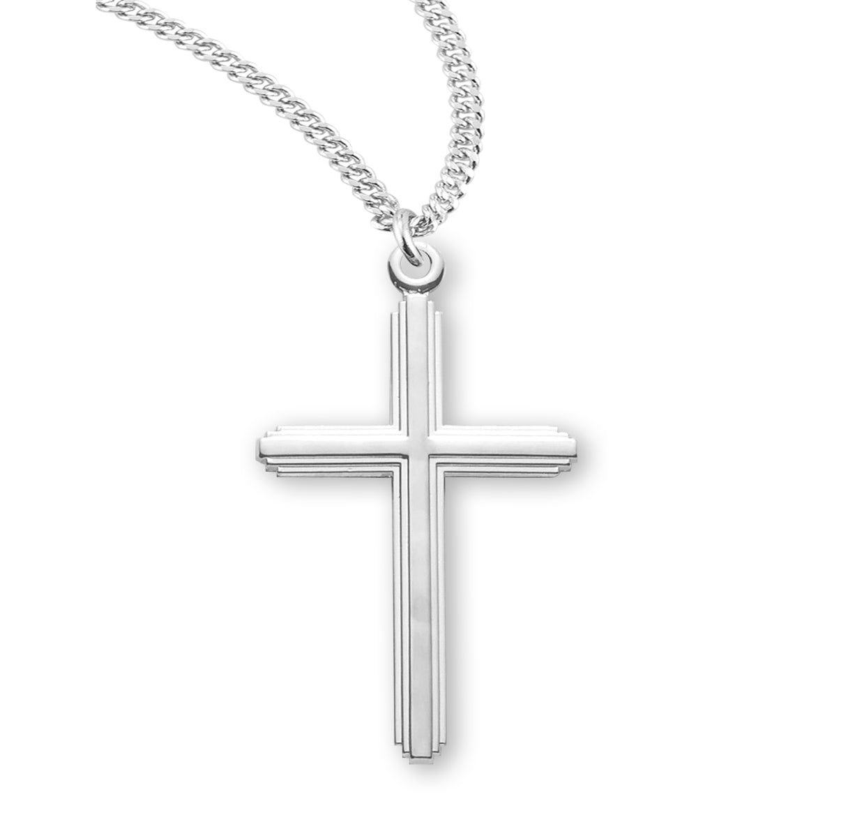 Two-Tone Sterling Silver Inlay Cross