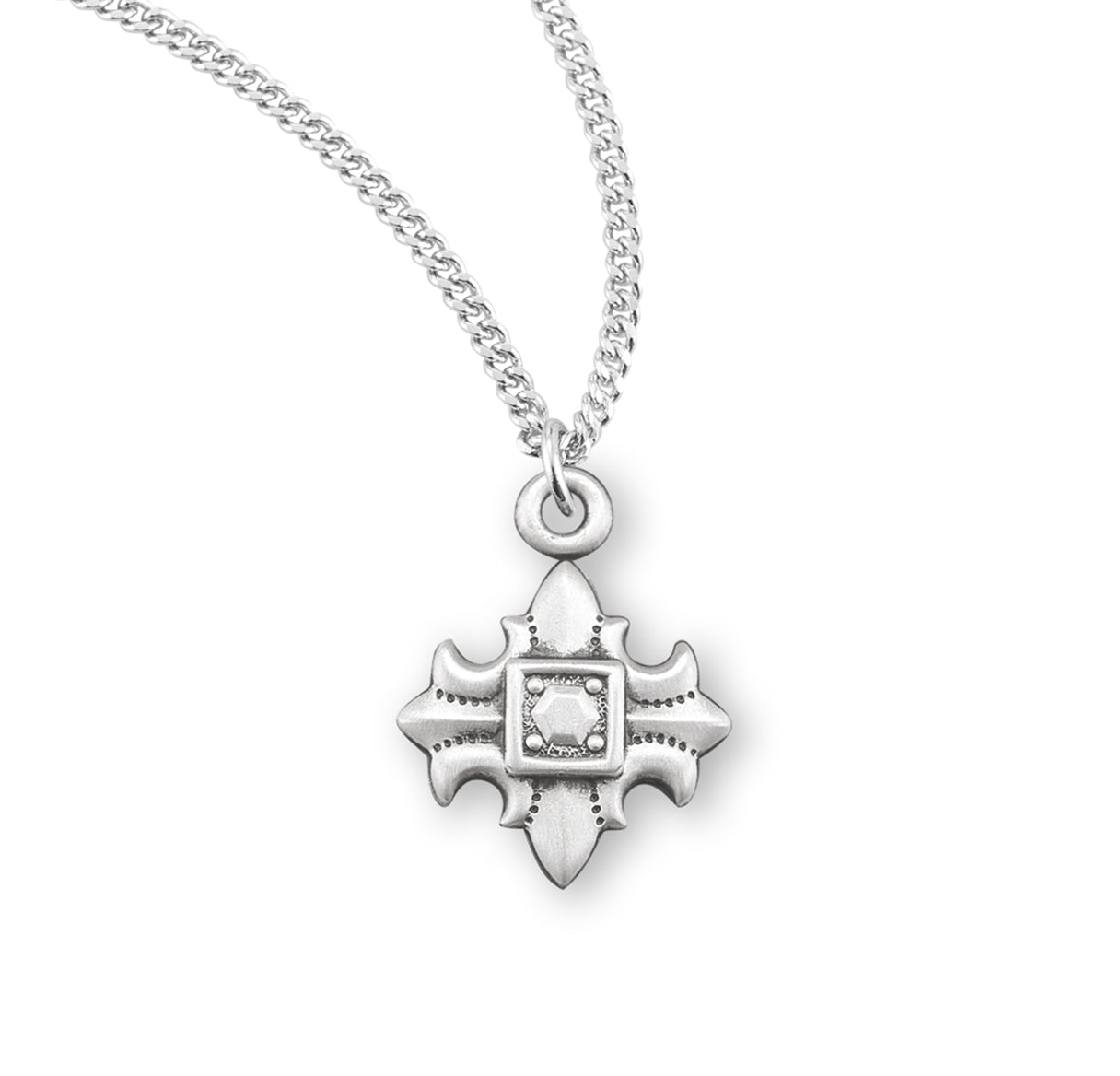 Sterling Silver Fleur De Lis Cross