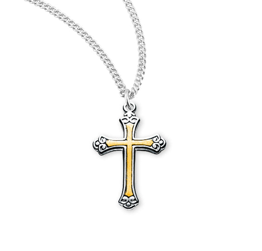 Two-Tone Sterling Silver Cross