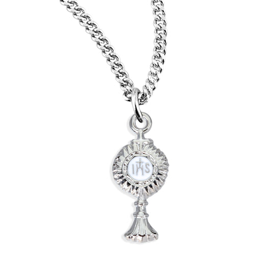 Two-tone Sterling Silver Monstrance Pendant