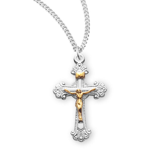 Inlayed Sterling Silver Crucifix