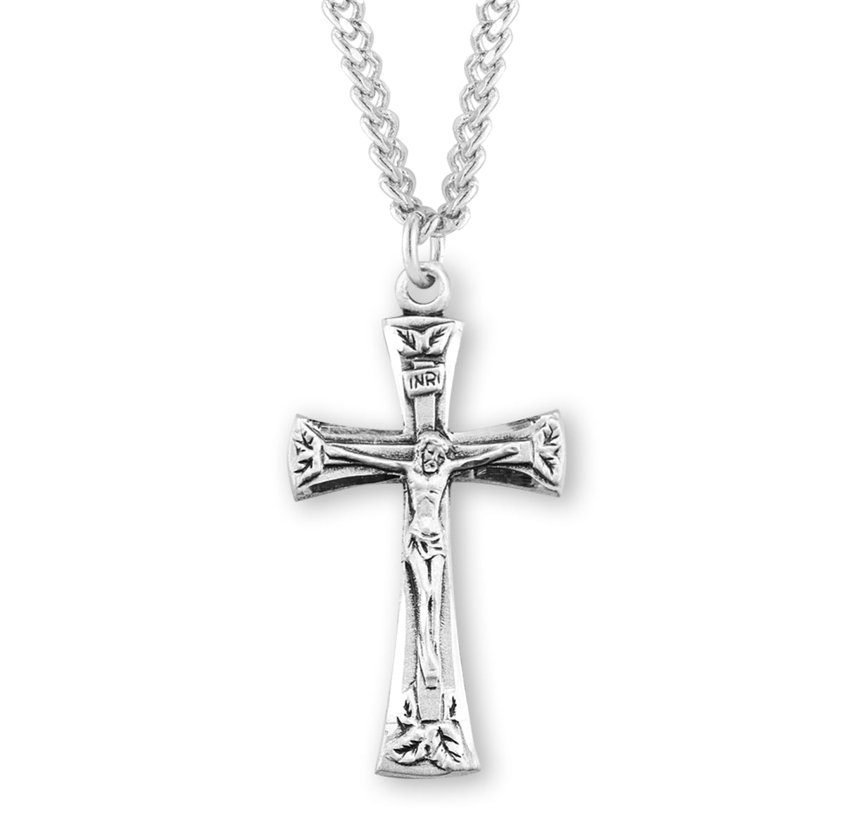 Flare Tipped Sterling Silver Crucifix