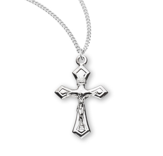 Pointed Tapered Sterling Silver Crucifix