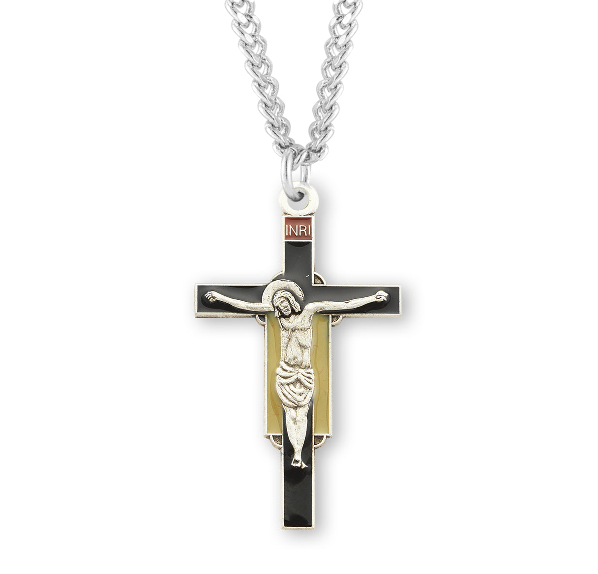 Swirled Sterling Silver Crucifix