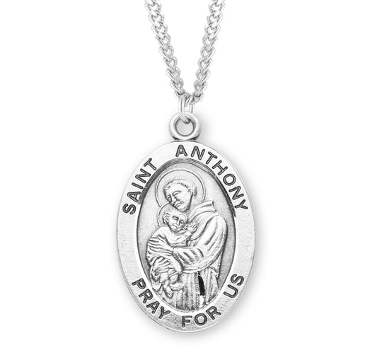 Patron Saint Gabriel Oval Sterling Silver Medal