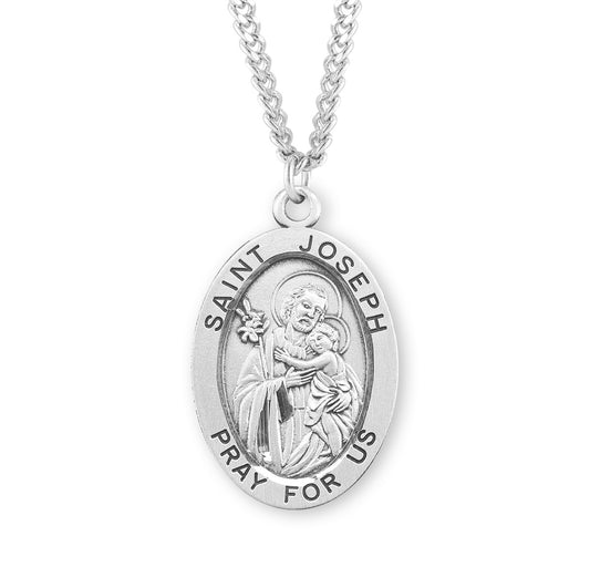 Patron Saint Jude Oval Sterling Silver Medal