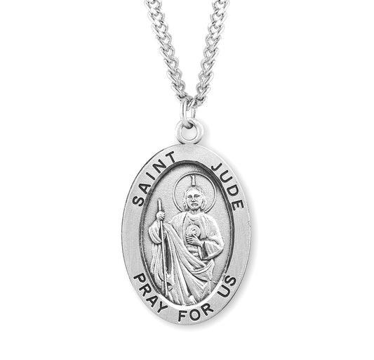 Patron Saint Nicholas Oval Sterling Silver Medal