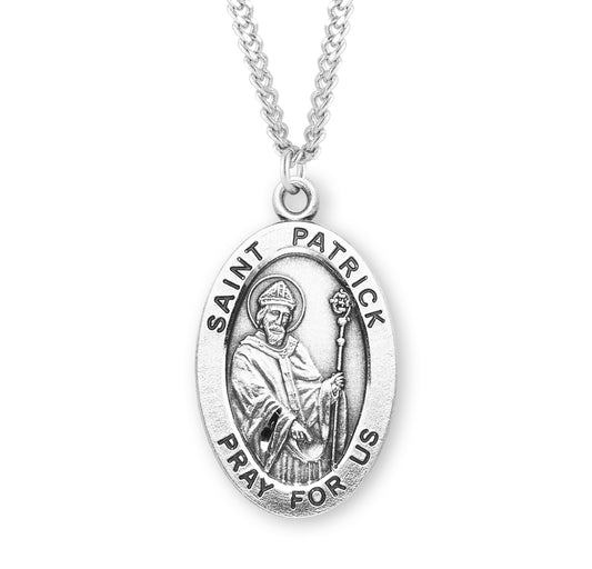 Patron Saint Peregrine Oval Sterling Silver Medal