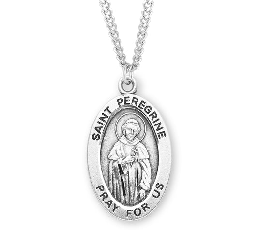 Patron Saint Sebastian Oval Sterling Silver Medal