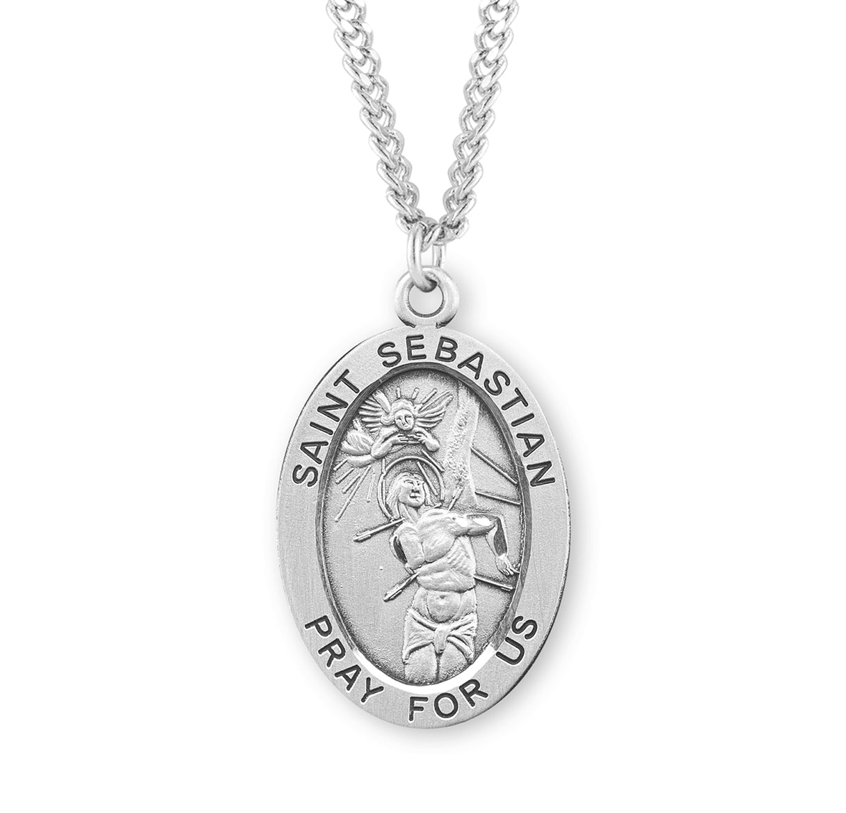 Patron Saint Thomas Aquinas Oval Sterling Silver Medal