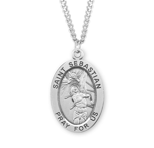 Patron Saint Thomas Aquinas Oval Sterling Silver Medal
