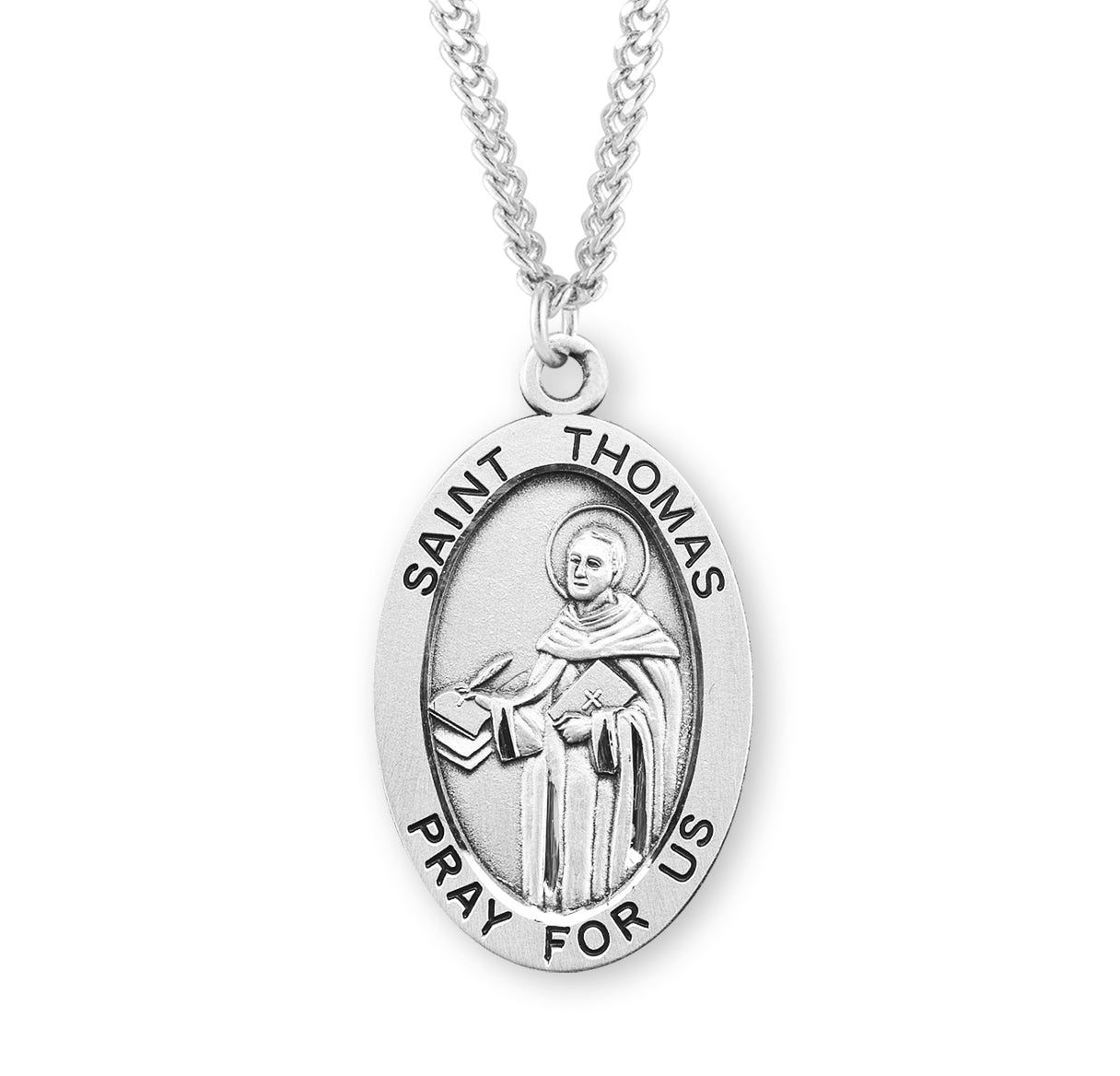Patron Saint Therese of Lisieux Oval Sterling Silver Medal