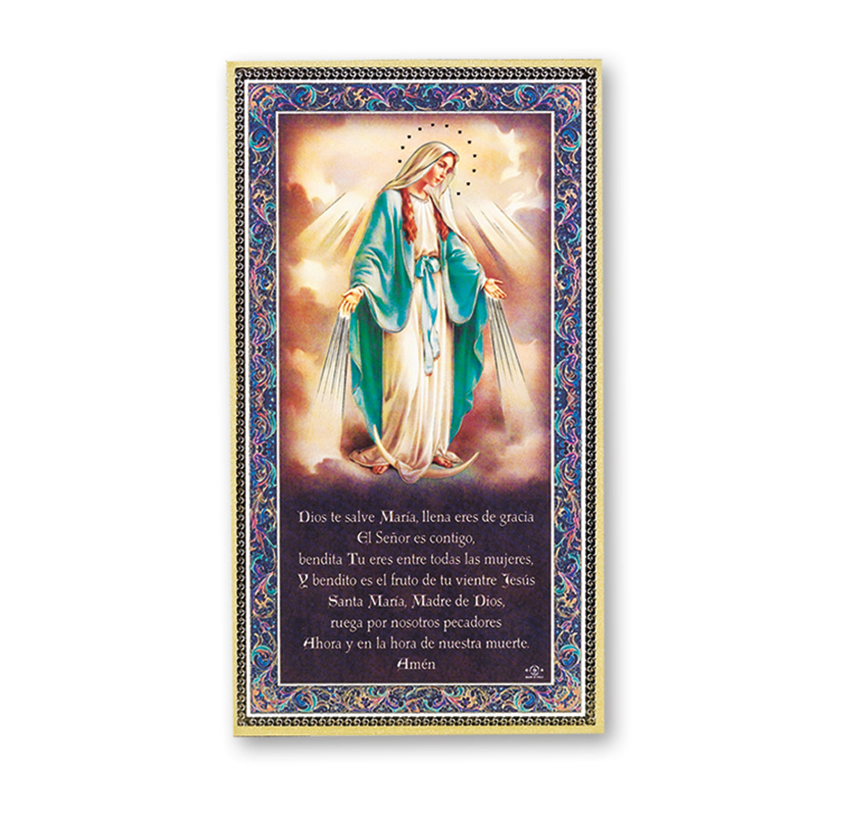 Our Lady of Grace (Spanish) Gold Foil Wood Plaque