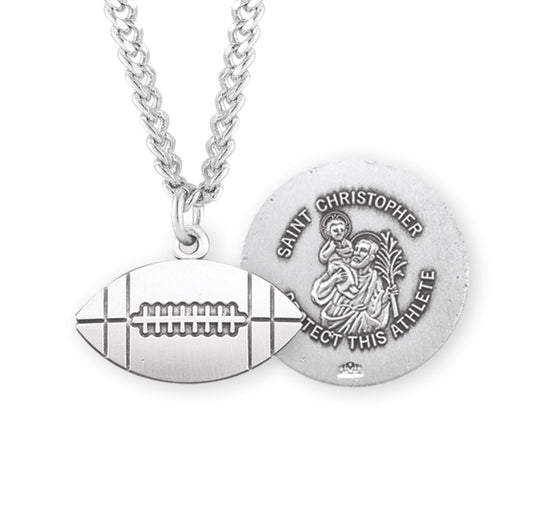 Saint Christopher Sterling Silver Football Athlete Medal