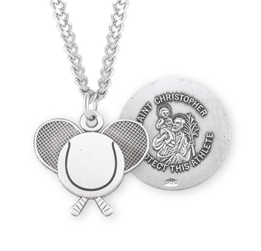 Saint Christopher Sterling Silver Tennis Athlete Medal