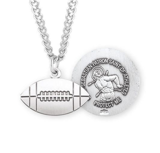 Saint Sebastian Sterling Silver Football Athlete Medal