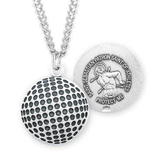 Saint Sebastian Sterling Silver Golf Athlete Medal