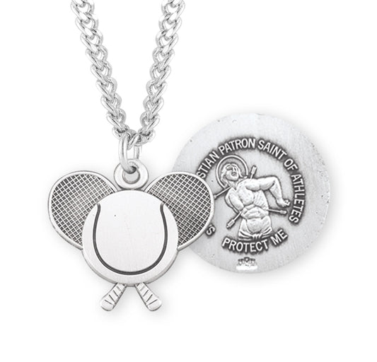 Saint Sebastian Sterling Silver Tennis Athlete Medal