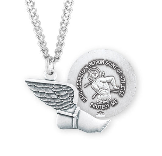 Saint Sebastian Sterling Silver Track Athlete Medal