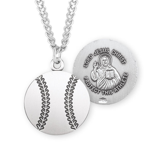 Lord Jesus Christ Sterling Silver Baseball Athlete Medal