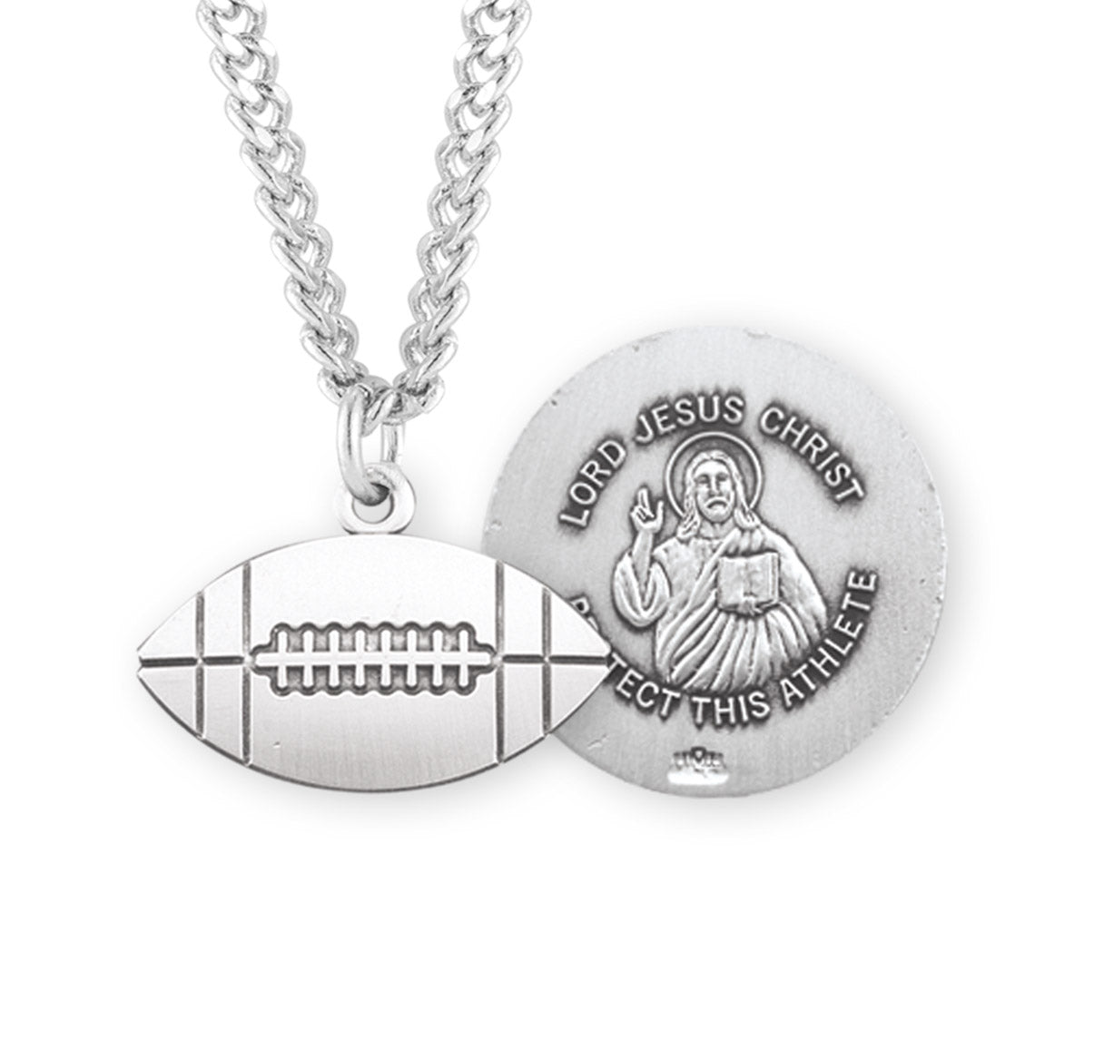 Lord Jesus Christ Sterling Silver Football Athlete Medal