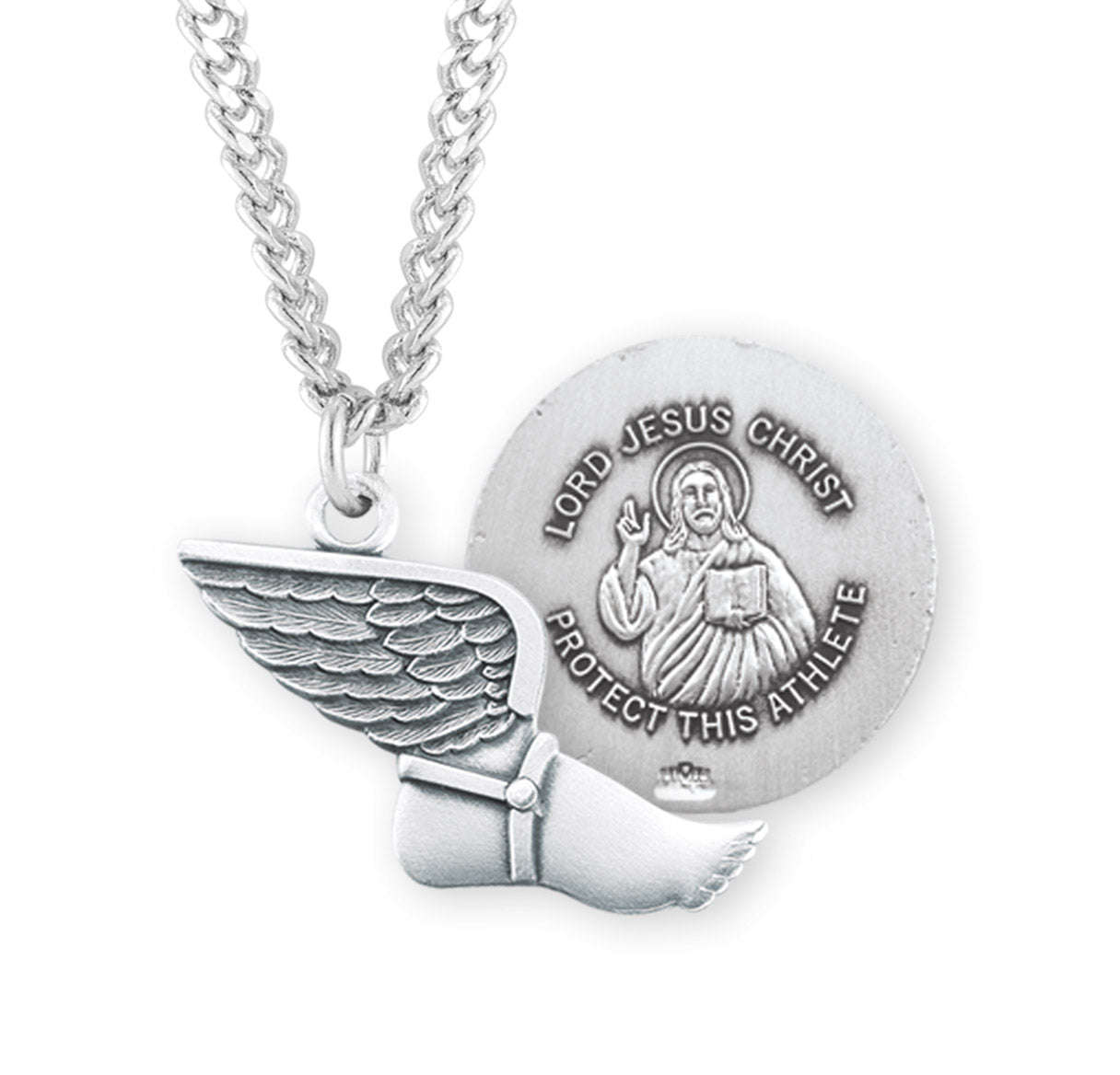 Lord Jesus Christ Sterling Silver Track Athlete Medal