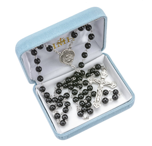 Genuine Onyx Sterling Silver Rosary