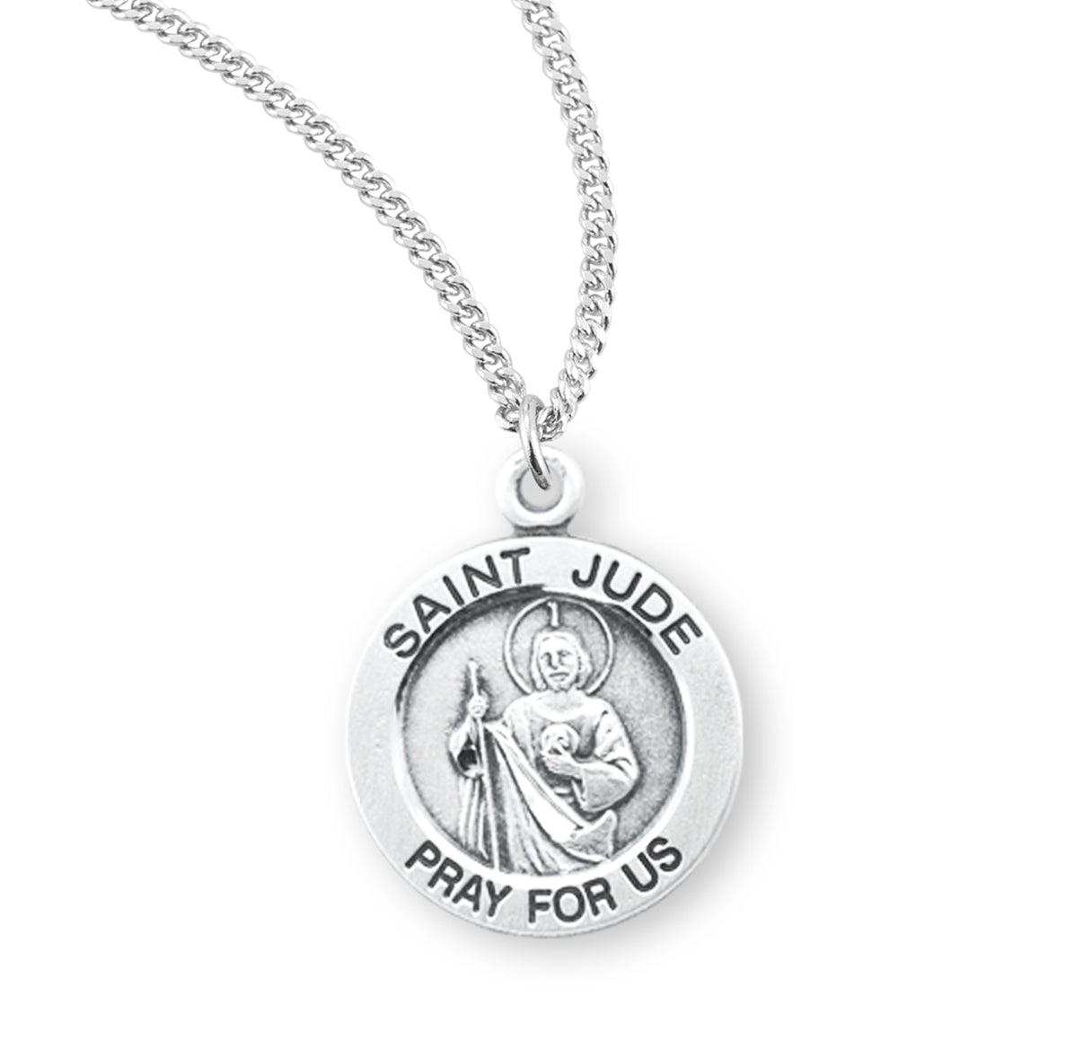 Patron Saint Jude Round Sterling Silver Medal