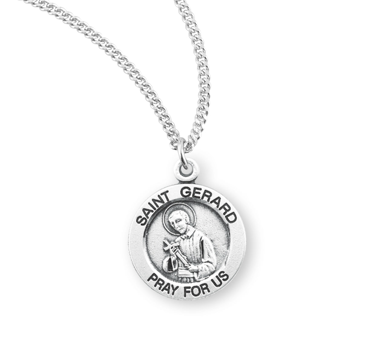 Patron Saint Gerard Round Sterling Silver Medal The Catholic Shop