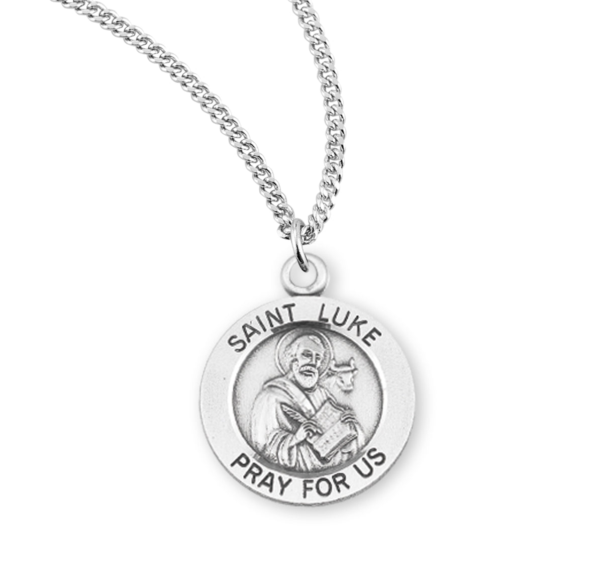 Patron Saint Luke Round Sterling Silver Medal