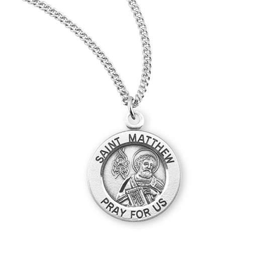 Patron Saint Nicholas Round Sterling Silver Medal