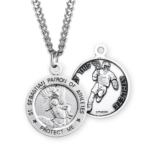 Saint Sebastian Round Lacrosse Male Athlete Medal