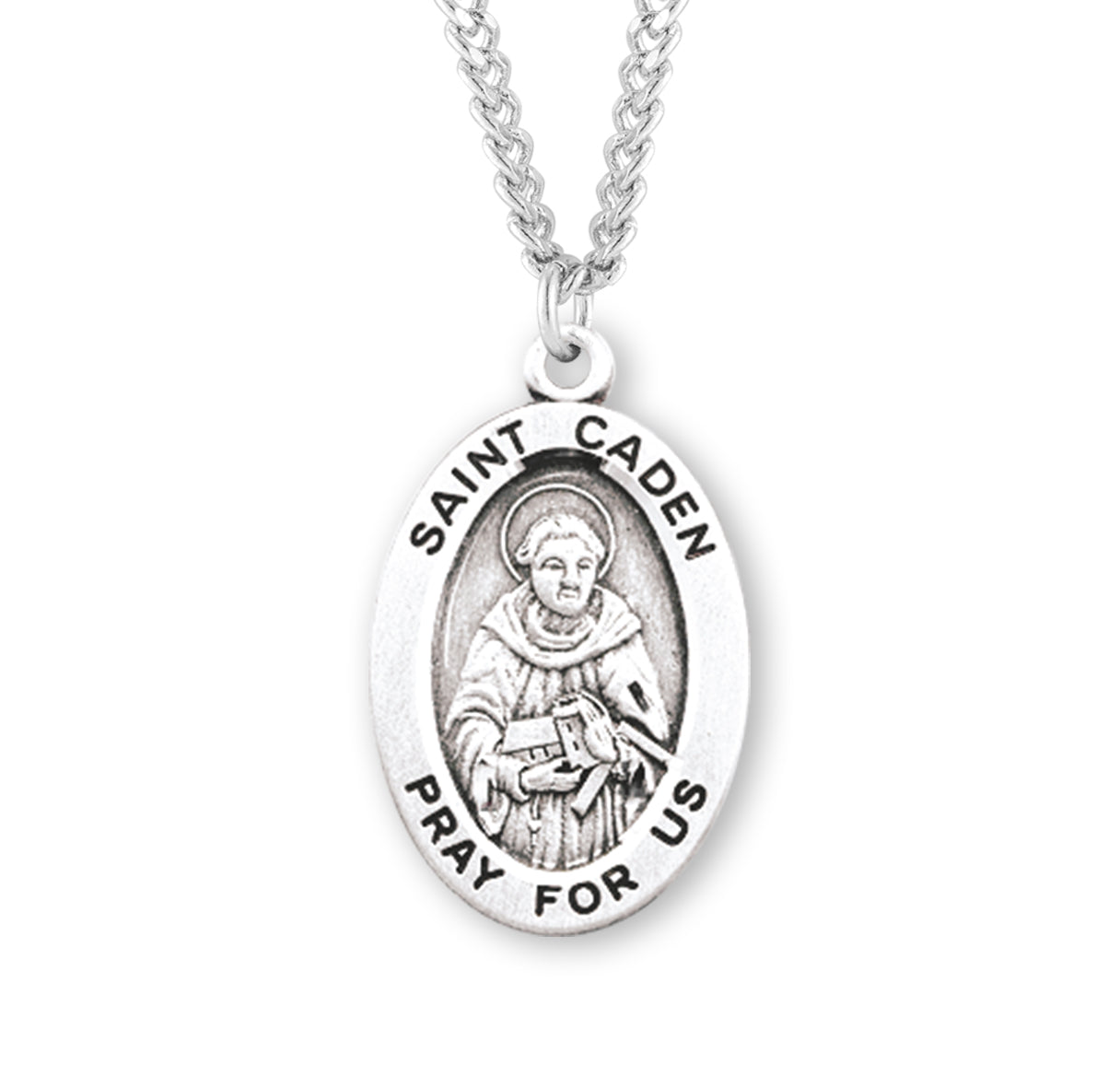 Patron Saint Caden Oval Sterling Silver Medal