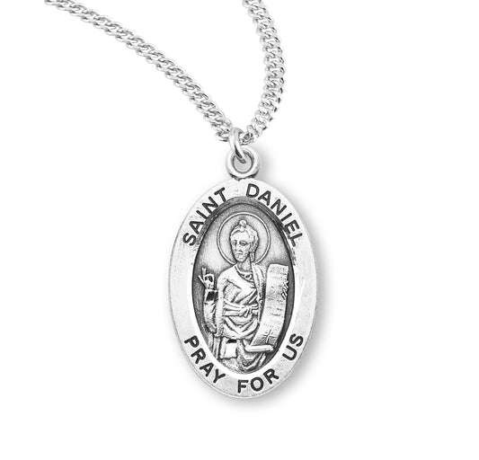 Patron Saint Daniel Oval Sterling Silver Medal