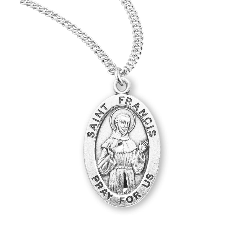 Patron Saint Francis De Sales Oval Sterling Silver Medal – The Catholic ...